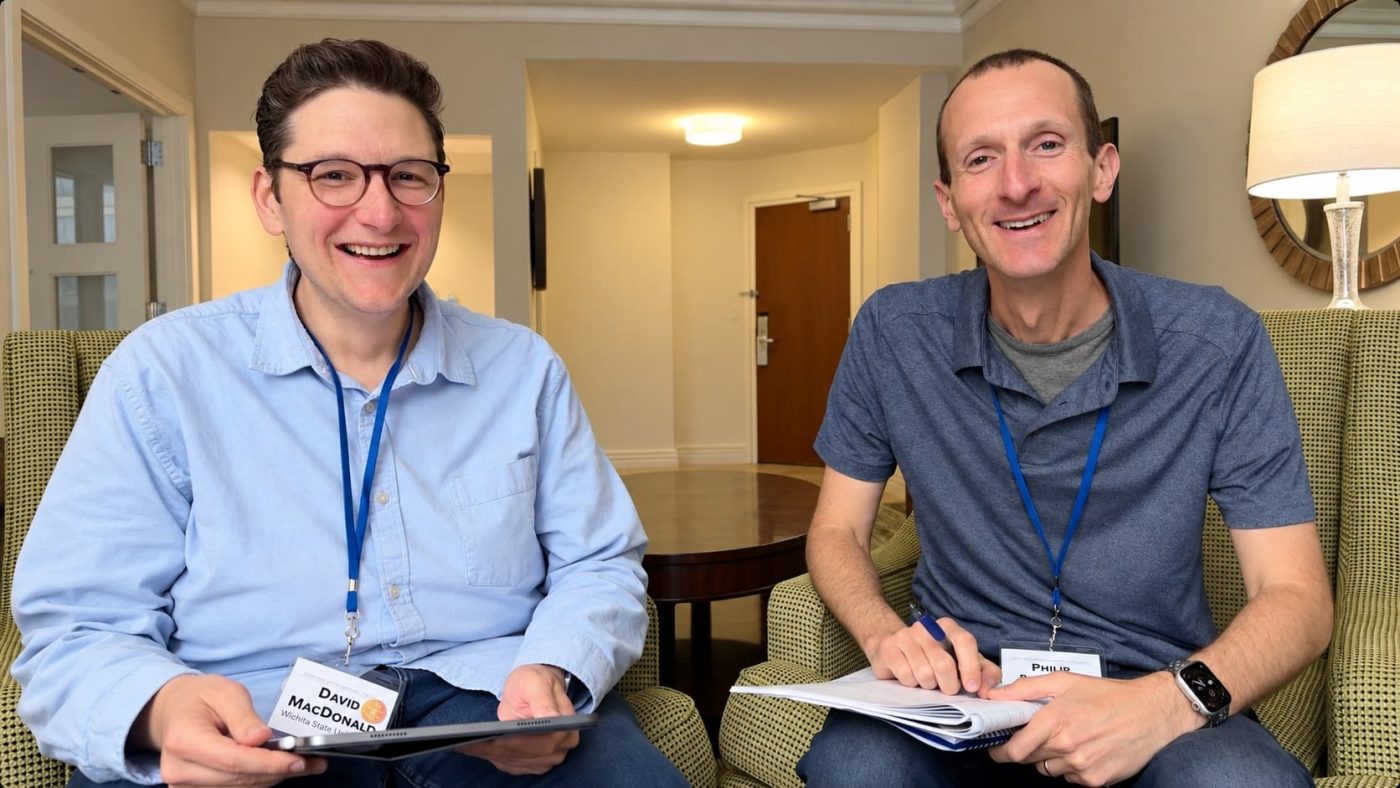 David MacDonald and Philip Rothman seated together at the MOLA conference in Cleveland.